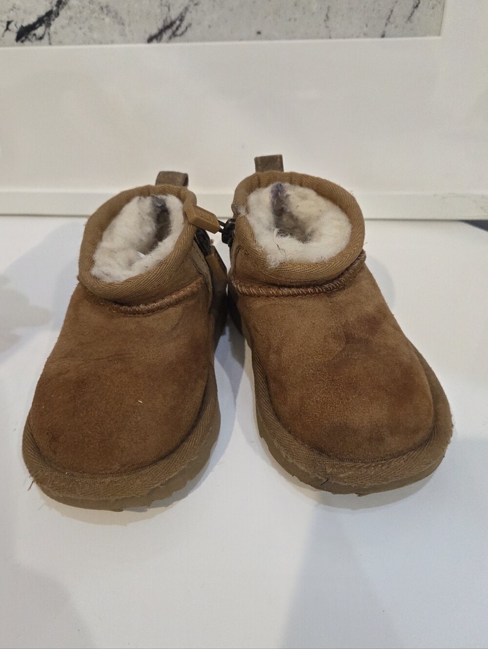 UGG Toddler Cozy Shearling-Lined Slip-On Boots - Chestnut Brown